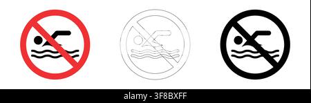 No swimming allowed sign in vector format Stock Vector