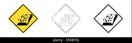 Landslide Area Traffic Sign in Vector Format Stock Vector