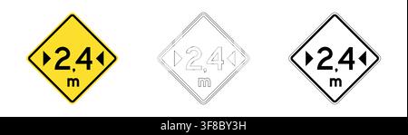 Maximum Width Traffic Sign in Vector Format Stock Vector
