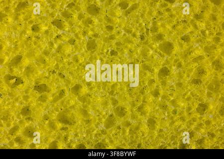 A yellow cleaning sponge closeup. Stock Photo