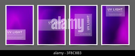 UV gradient background. Vibrant violet backdrop with empty space. Set of Vector illustrations Stock Vector