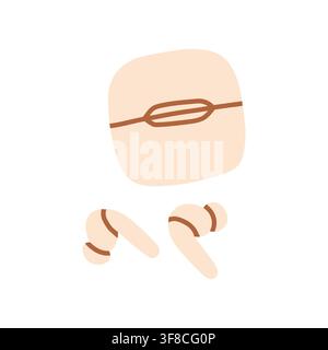 Modern wireless earbuds with charging case vector illustration. Ideal for music, audio gear, travel accessories, technology, and lifestyle graphics Stock Vector
