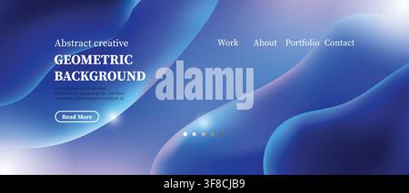 Abstract creative geometric background with blue gradient and light dots Stock Vector