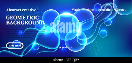 Modern geometric background with abstract blue shapes and creative design elements Stock Vector