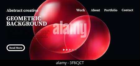 Abstract geometric background with red overlapping shapes and modern design elements Stock Vector