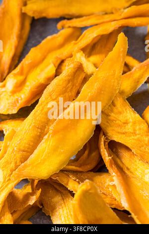 Organic Healthy Dried Mango Slices Ready to Eat Stock Photo