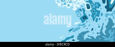 Abstract water background with groovy waves and psychedelic ripples for modern design with copy space Stock Vector