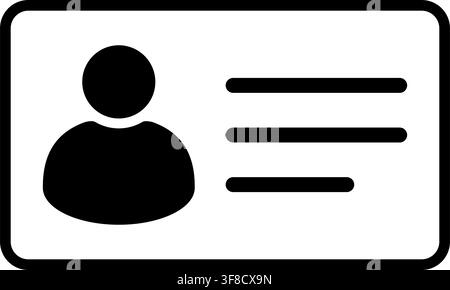 ID Card icon. Identification card. Simple ID Card Icon with User Profile and Information Lines Isolated, Personal Identification, Identity Document Stock Vector