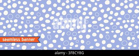 Organic seamless web banner with air bubbles on light blue background. Stock Vector