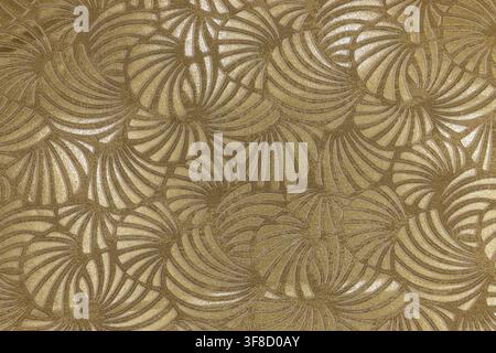 Golden art deco fan pattern wallcovering texture Stock Photo
