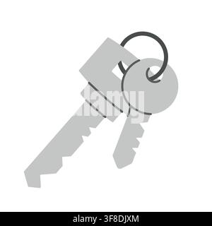 house keys attached to a metal key ring, perfect for home, property, security, access, moving, relocation and real estate concepts - vector illustrati Stock Vector