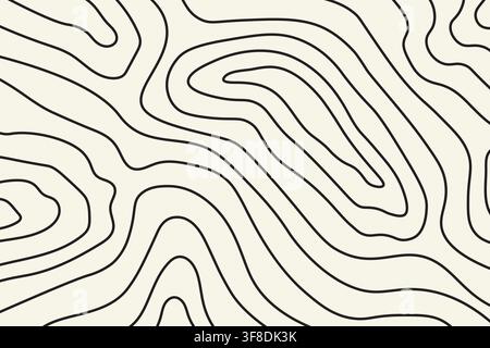 wood texture or topographic map lines background - vector illustration Stock Vector