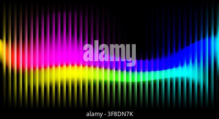 Abstract background with vertical glowing neon lines and vibrant colorful light wave motion patterns Stock Vector