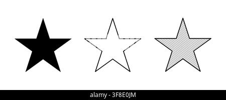 Set of vector stars icons Stock Vector