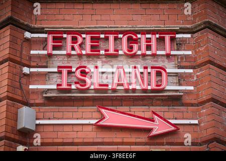 Friegh Island sign at Mayfield Manchester Stock Photo