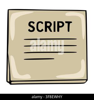 Isolated script paper document vector illustration for cinema production Stock Vector