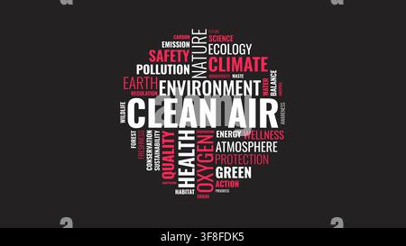 Clean Air Environment Word Cloud Typography Design Stock Vector