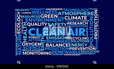 Clean Air Word Cloud Concept Vector Background Stock Vector