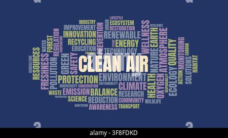 Clean Air Word Cloud Concept Vector Background Stock Vector