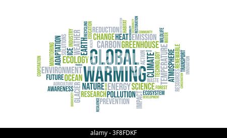 Global warming and climate change word cloud vector concept design Stock Vector