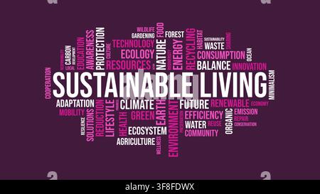 Sustainable Living and Ecology Concept Word Cloud Vector Design Stock Vector