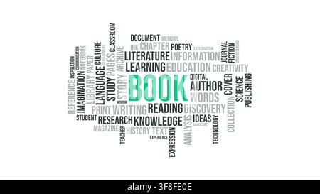 Book and Education Typography Word Cloud Vector Design Stock Vector