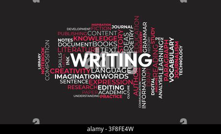 Writing Typography Word Cloud Concept Vector Illustration Stock Vector
