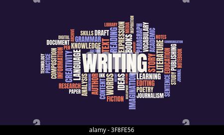 Writing Word Cloud Concept Typography Vector Illustration Stock Vector