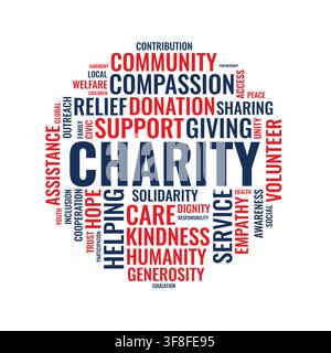 Charity and Philanthropy Word Cloud Concept Stock Vector