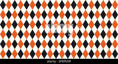 Black and red rhombus seamless vector pattern, Vintage diamond shapes circus background for fabric design Stock Vector