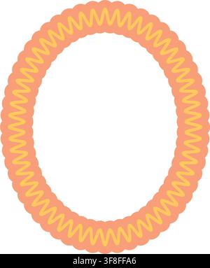 Cute vector frame with orange wavy stripes and wavy border for ...