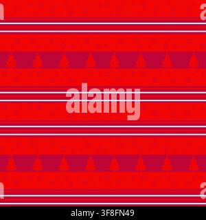 Seamless Christmas Pattern with Stars Christmas Trees and Snowflakes Stock Vector