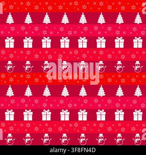 Seamless Christmas Pattern with Christmas Trees and Gift Boxes Stock Vector