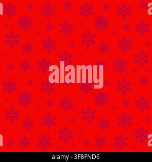 Red Snowflake Seamless Pattern Stock Vector