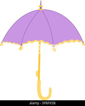 Purple sun umbrella clipart for summer vacation, beach accessories. Stock Vector