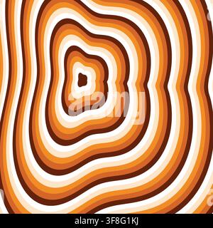 Abstract Orange Brown Wavy Concentric Circle Vector Illustration Stock Vector