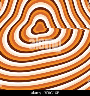 Abstract Orange Curved Ripple Distortion Background Vector Illustration Stock Vector