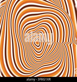 Abstract Orange Optical Illusion Concentric Wave Vector Illustration Stock Vector