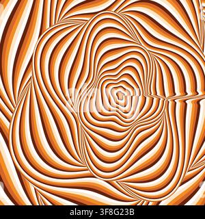 Abstract Orange Swirl Wave Tunnel Pattern Vector Illustration Stock Vector