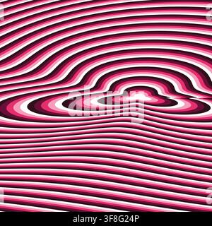 Abstract Pink Ripple Wavy Concentric Line Pattern Vector Illustration Stock Vector