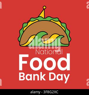 National Food Bank Day taco graphic for charity promotion and awareness campaigns vector art Stock Vector