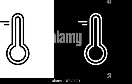 Thermometer Speed Measurement Icon Set. Temperature Monitoring And Rapid Climate Change Outline Symbol Collection. Weather Forecast And Environmental Stock Vector