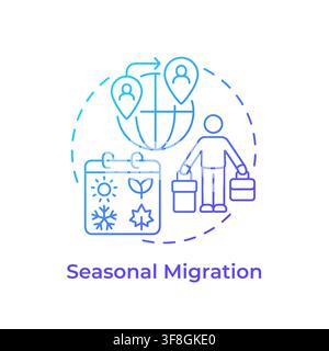 Seasonal migration blue gradient concept icon Stock Vector