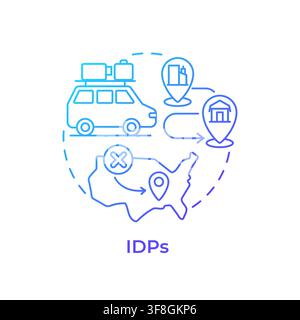 IDPs blue gradient concept icon Stock Vector
