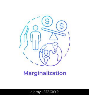 Marginalization blue gradient concept icon Stock Vector