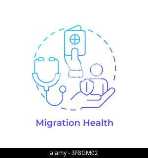 Migration health blue gradient concept icon Stock Vector