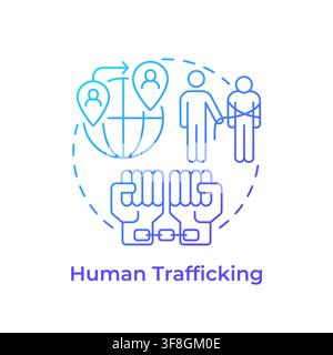 Human trafficking blue gradient concept icon Stock Vector