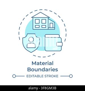Material boundaries soft blue concept icon Stock Vector