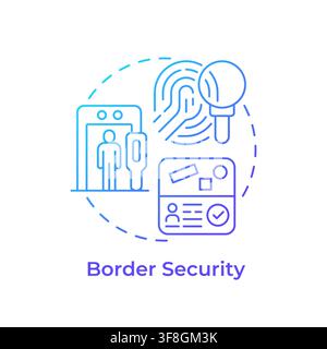 Border security blue gradient concept icon Stock Vector