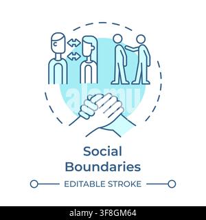 Social boundaries soft blue concept icon Stock Vector